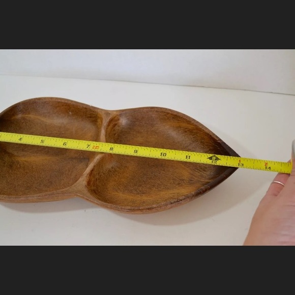 Handcrafted In Italy Wooden Carved Dish Tray Vintage - Picture 9 of 10